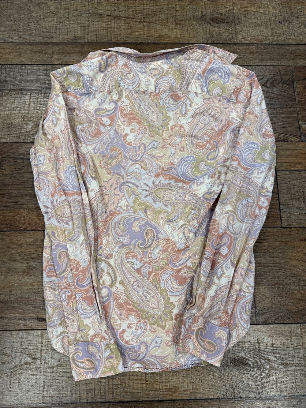 Lauren Ralph Lauren Pastel Paisley Button-Down Shirt in Pink, Lavender and Cream - Picture 3 of 3
